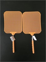 (2) Orange Large Extendable Fly Swatters *NEW*