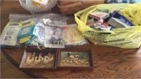 (2) Baskets, Playing Cards, Flexible Straws ,
