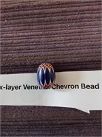 Antique  Six Layer Venetian Chevron Bead