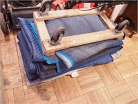 Flat furniture dolly and six moving blankets