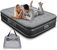 EZ INFLATE Double High Luxury Air Mattress with Bu