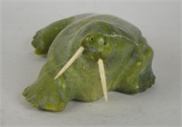 INUIT CARVED STONE WALRUS SCULPTURE