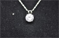 2ct white sapphire solitaire necklace