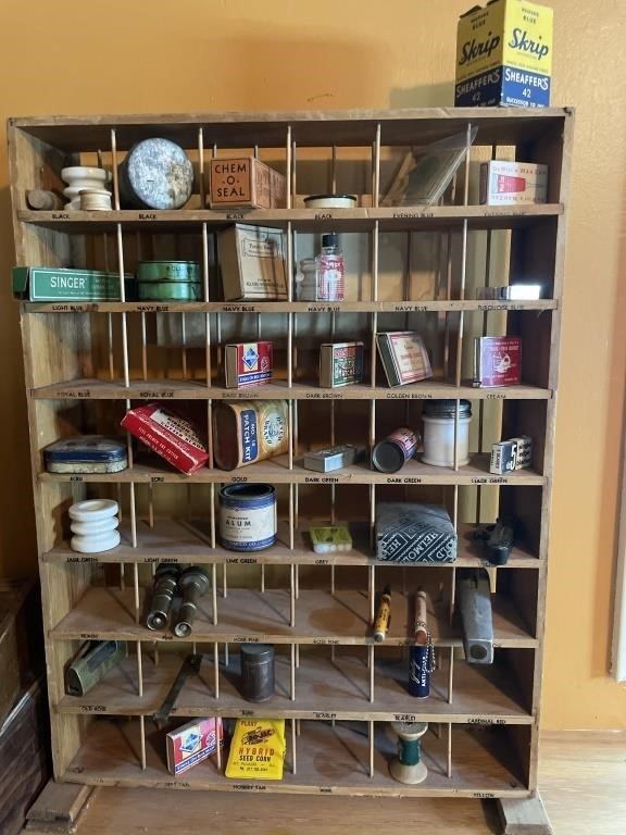 Wooden Shelving Display, contents not included.