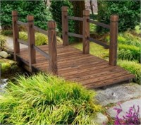 Giantex 5' Wooden Garden Bridge - Brown
