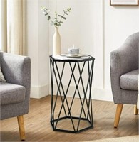 Hexagonal Metal Accent Side Table