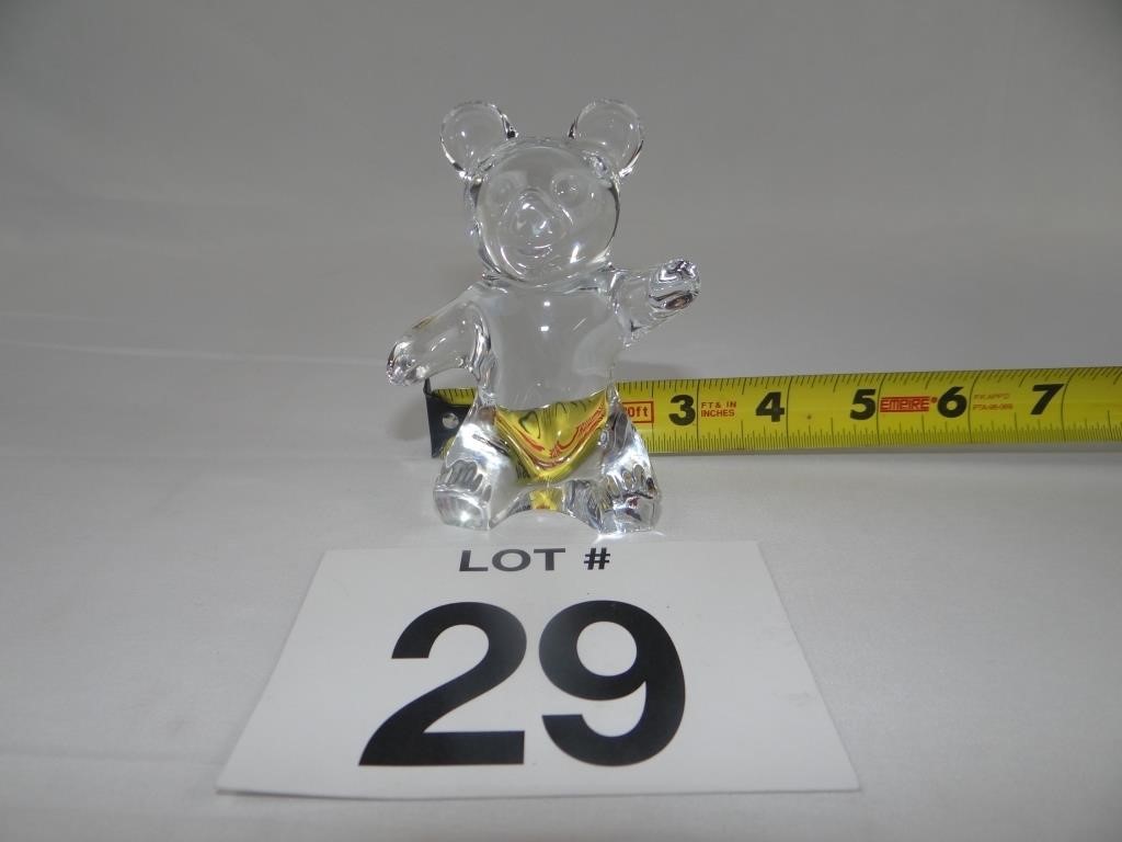 DAUM FRANCE CRYSTAL TEDDY BEAR PAPERWEIGHT