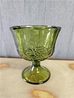 Indiana Glass Green Compote Harvest Grape
