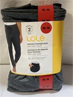 Lolë Ladies Lounge Pant, Light Grey & Black