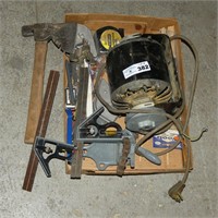 Electric Motor, Combo Squares, Hatchet, Etc