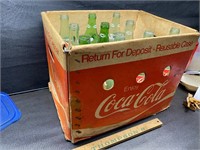 Coke crate and liter glass bottles