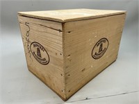 Jaedickes Baumkuchen Wood Wine Crate w/Lid.