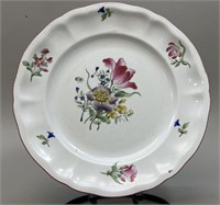 Antique French Lunevlle Earthenware Floral Plate