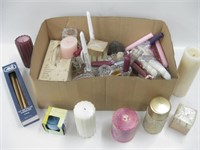 Box Of Assorted Candles & Candle Holders