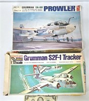 2 Grumman Model Airplane Kits Prowler Tracker