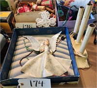 Vintage Tree Topper Angel, Candle Array