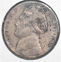 1943 P Jefferson Silver War Nickel