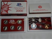 2000 (S) 10 pc. Silver Proof set w/COA & orig.