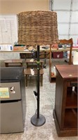 IRON BIRD THEMED FLOOR LAMP W/ WICKER SHADE