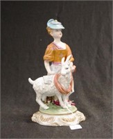 Meissen lady and goat porcelain figurine