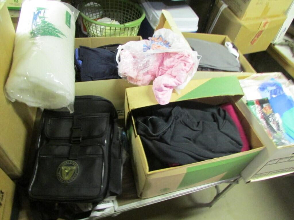 boxes of soft goods,batton & backpack
