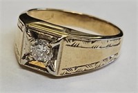 14K Gold & Diamond Ring 6.1 Grams