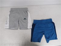 2-Pk Champion Boy's LG Short, Blue and Grey Large