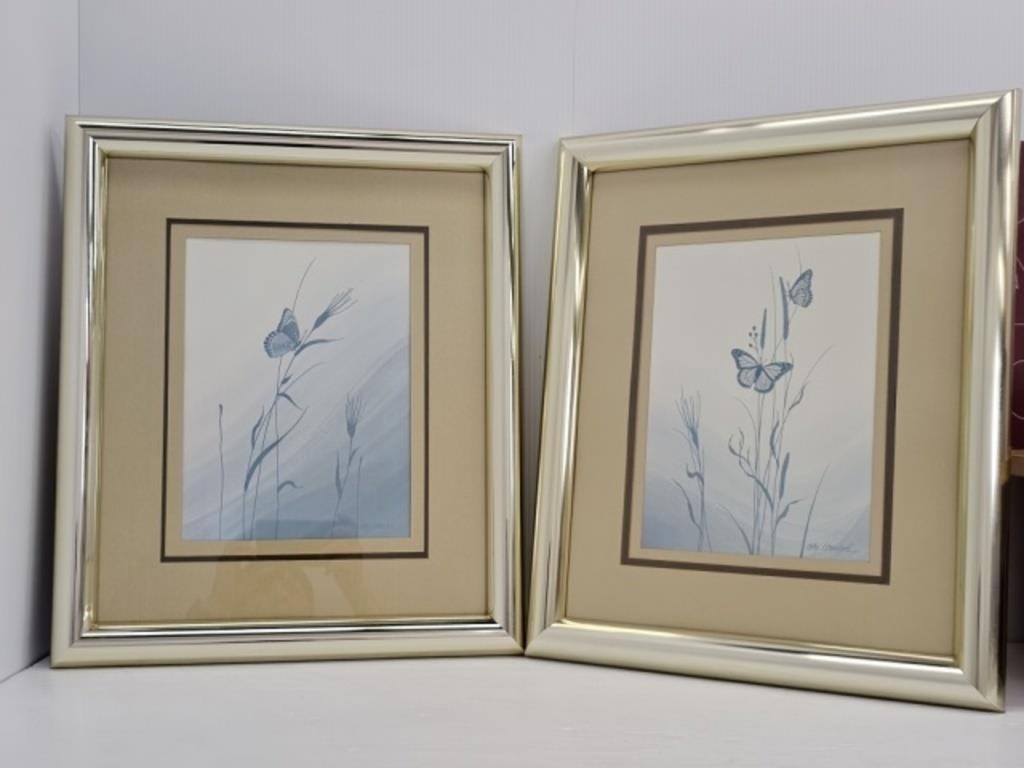 PAIR OF BUTTERFLY PRINTS BY CATHY J. BOUCHARD