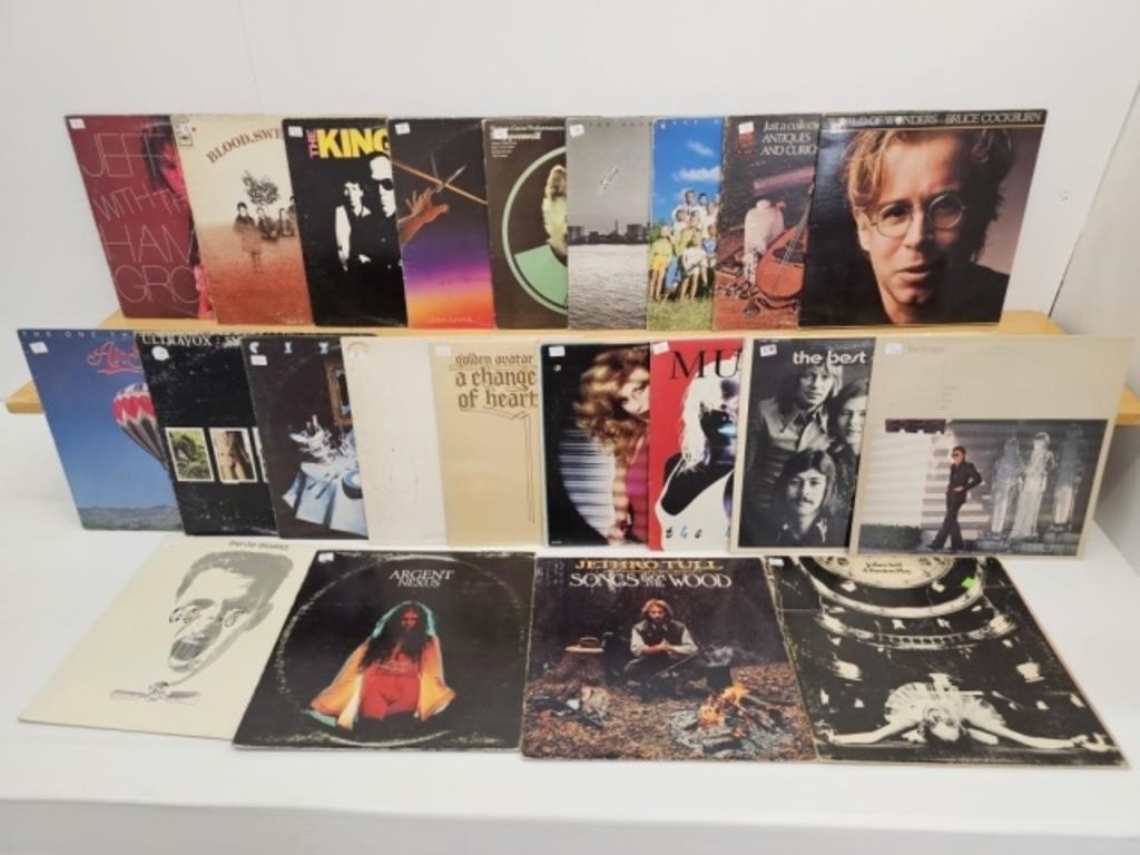 22 ROCK VINYL RECORDS - OK TO GREAT CONDITION