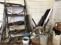 Contents of corner: scrap metal, steel, aluminum,