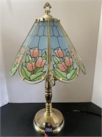 24" Glass & Brass Table Lamp