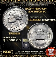 ***Auction Highlight*** 1972-p Jefferson Nickel TO