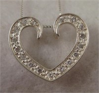Sterling Silver Open Heart CZ Ring