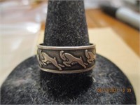 925 Ring Band w/Rams-3.6g