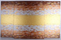 DAN LAFFERTY ORIGINAL METALLIC 3-PANEL PAINTINGS