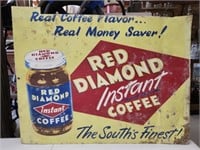 Vintage Red Diamond Coffee Sign