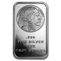 5 oz. Buffalo Design Silver Bar