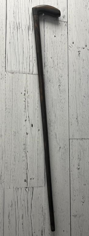 Solid Oak Dark Brown Stained Wood Cane