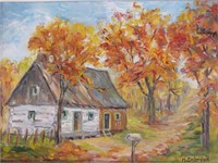 Dubreuil, Quebec Fall Landscape, Oil Signed 1965