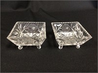 Etched Crystal Footed Dishes