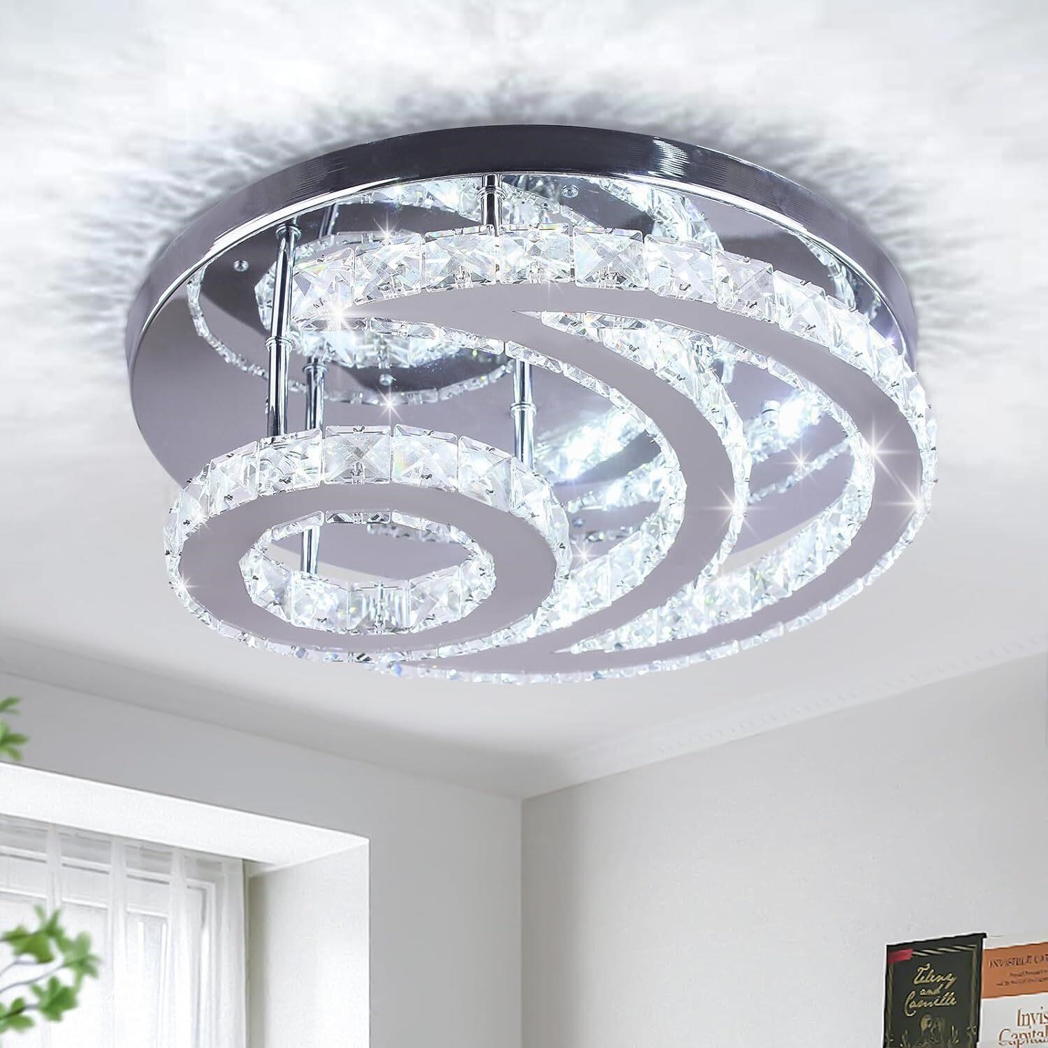 CXGLEAMING 15.7 Crystal Chandelier LED Light