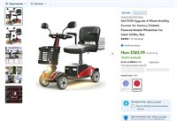 N3613  SACVON 4 Wheel Mobility Scooter, Adult 330l