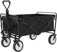 Collapsible Wagon Foldable Garden Cart, Black