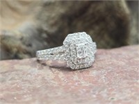 10K White Gold & Diamond Ladies' Ring