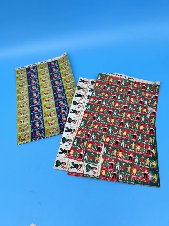 Collection Of Vintage Christmas Stamps 1952-1956