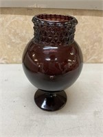 Unique purple hazed glass vase approximately 8