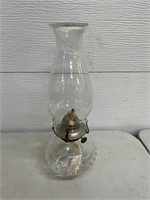 Very nice glass oil lamp approximately 13 inches