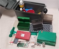 Ammo Box & Misc Gun Cleaning & Reloading Supplies