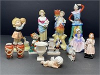 Porcelain Painted Figurines and Vases