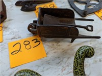 Vintage Cast Iron Wheelbarrow and Shovel Toys